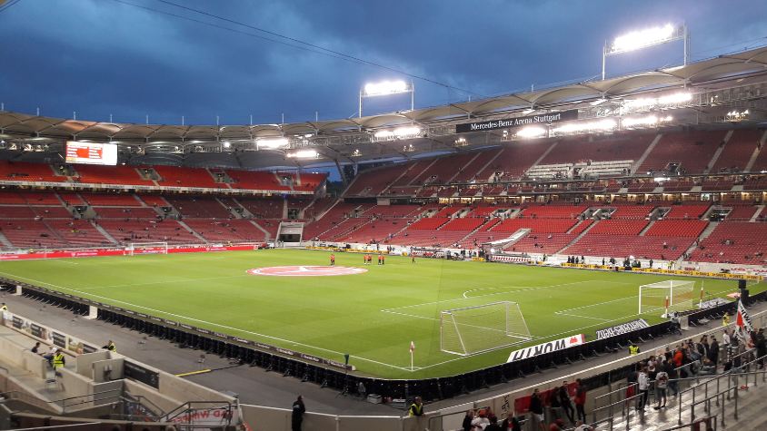 Leeres Neckarstadion in Stuttgart