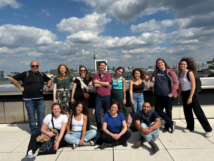 Group picture of the German and Israeli Group visiting the Reichstag in Berlin.