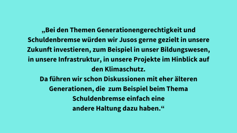 Zitat von Giuliana Ioannidis, der Landesvorsitzende der Jungsozialist*innen.