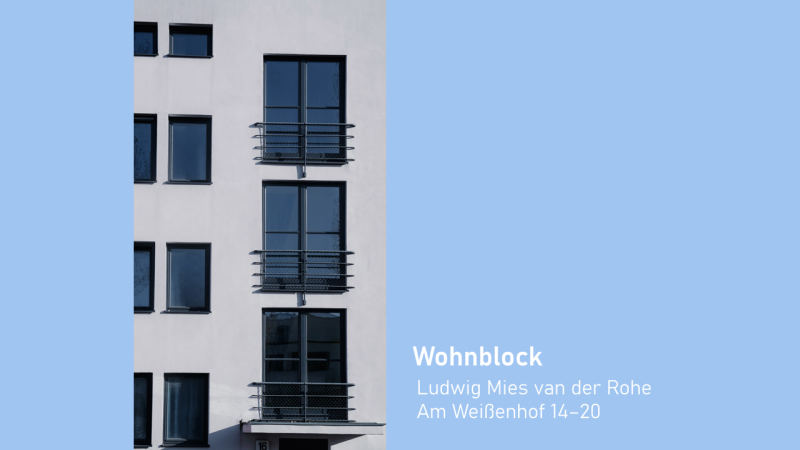 Wohnblock, Architekt: Ludwig Mies van der Rohe, Am Weißenhof 14-20