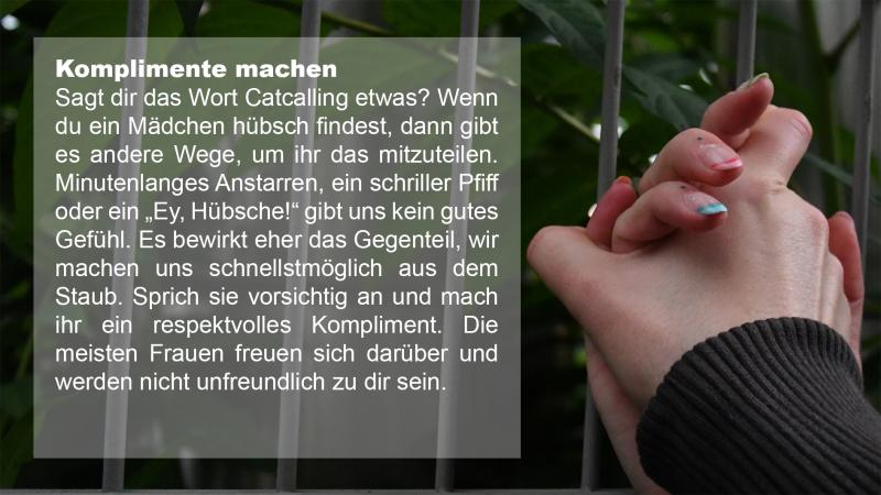 Tipps um Catcalling zu vermeiden.